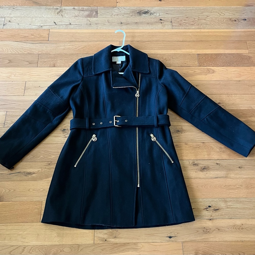 Michael Kors Black Wool Jacket Coat size M